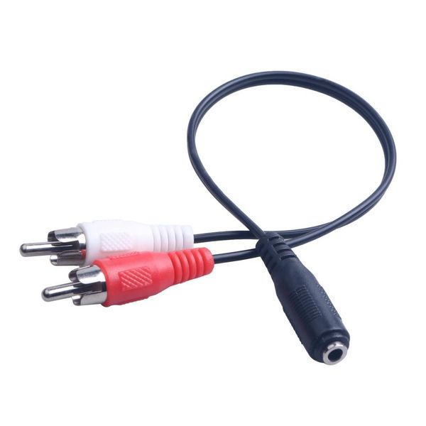 Conectores de cabos de áudio 3.5mm Rca fêmea jack estéreo o para 2 macho plug y adaptador 3.5 aux soquete conector fone de ouvido jogadores fio gota dhbpm