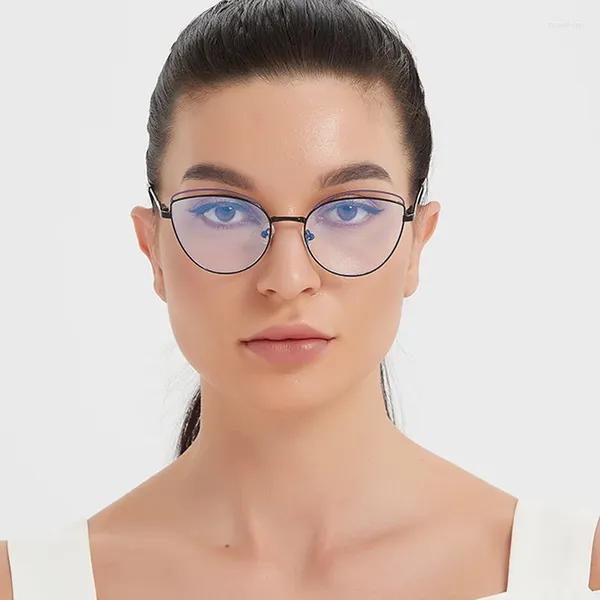 Occhiali da sole Occhiali da vista anti-raggi di luce blu Montatura da donna Occhiali da vista Cat Eye Designer di marca Occhiali da vista per computer con lenti trasparenti