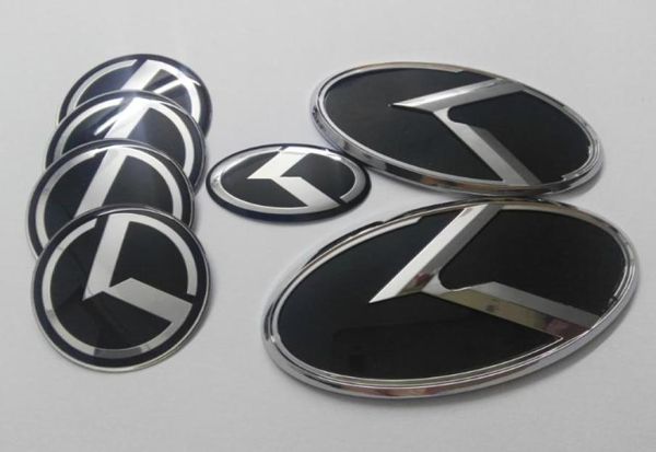 7pcs 1 conjunto preto K logotipo emblema emblema adesivo 3d para KIA OPTIMA K5 20112017 carro emblems8864321