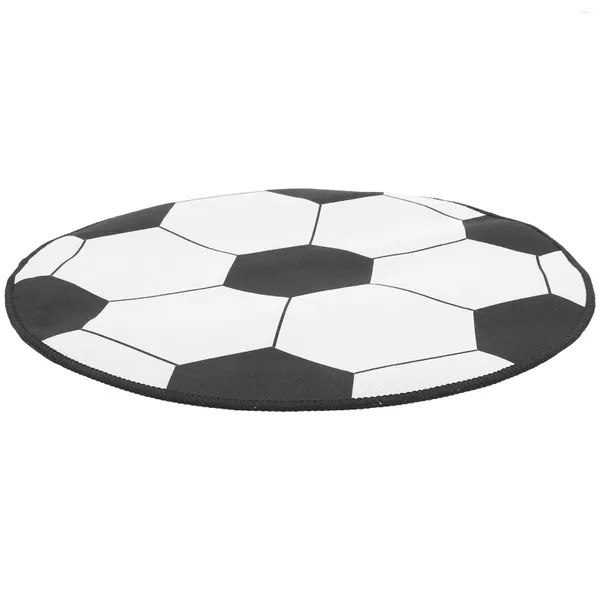 Tappeti tappeti calcio rotonda area di calcio Circolo di calcio nero check tappeti tappeti tappeti da pavimento 60 cm cuscinetti non colpiti