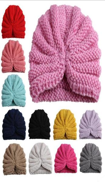 INS Baby Häkeln Stricken Hüte Kleinkinder Indien Hut Kinder Winter Beanie Caps Kleinkind Mädchen Turban Kappe Neugeborenen Luxus Beanies Kappe Whole5857242