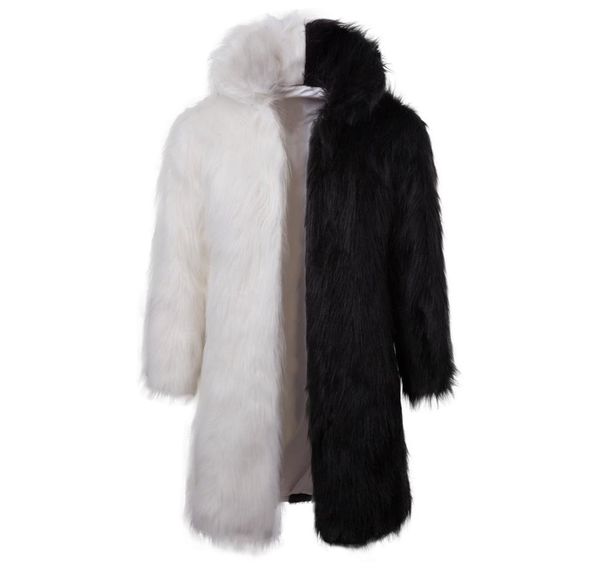 Männer Pelzmantel Mit Kapuze Winter Faux Pelz Outwear Mantel Männer Punk Parka Jacken Lange Leder Mäntel Echte Pelz Marke Kleidung J18111594450518