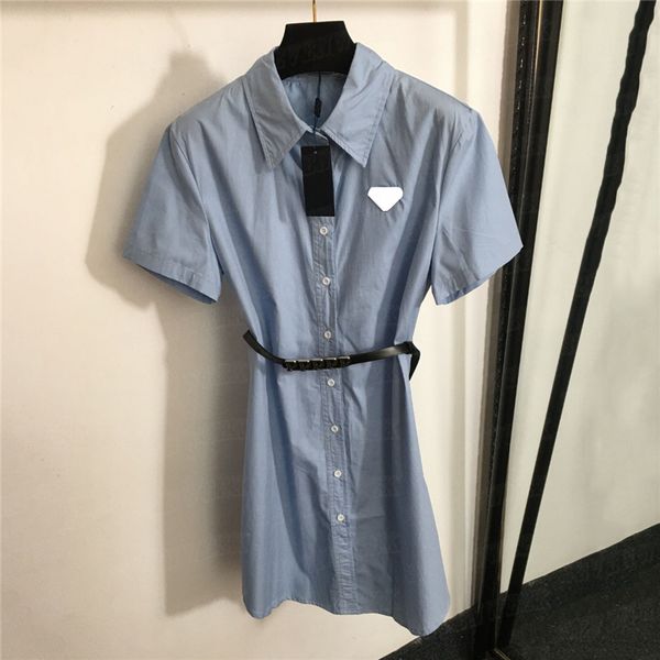 Camicie con stemmi classici Abiti da donna Abbigliamento firmato Indietro Abito con stampa di lettere Gonne casual di alta qualità con cintura