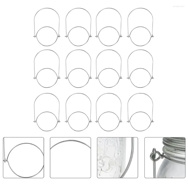 Garrafas de armazenamento 12 Pcs Solar Mason Jar Cabide de luz Frascos de conservas Práticos Gancho de suspensão