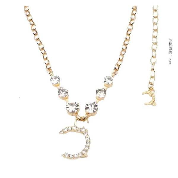 T Crystal T Подвеска Ожерелье Ожерелье со стразами Дизайнерская цепочка с кисточками Sier Позолоченные женские ювелирные аксессуары Подарок GG Assel GG