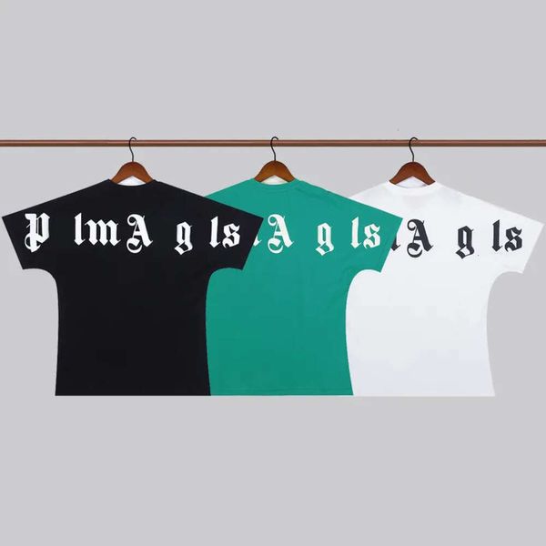Famoso Designer Masculino Camisetas Chao Marca Angel Letter Direct Spray Impressão Manga Curta T-shirt Palm Tree Net Vermelho Juventude Primavera e Verão 972 92508