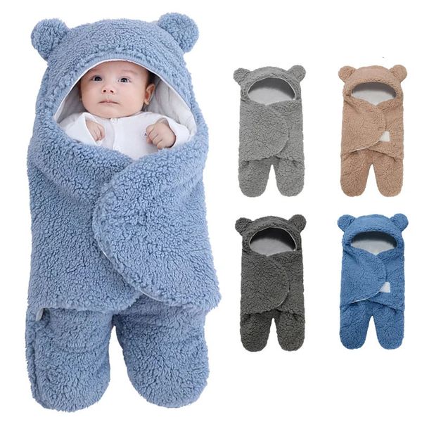 Детский спальный мешок, ультрамягкое пушистое флисовое одеяло для новорожденных, одежда для маленьких мальчиков и девочек, пеленка для сна, 240313