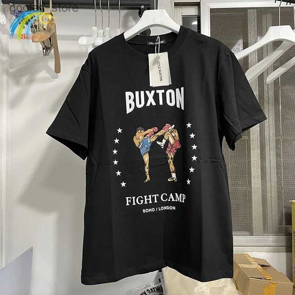 Homens camisetas Streetwear Boxe Match Imprimir Cole Buxton Camiseta Homens Mulheres Top Qualidade Algodão Oversize CB Manga Curta Tee Preto Branco T-shirt Q240316