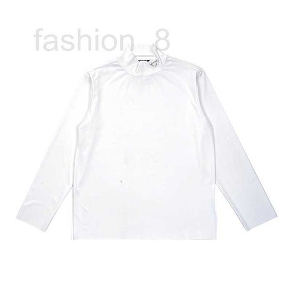 T-shirt da uomo Designer trendy marchio 24FW nuovo triangolo logo versatile semplice casual ampia camicia a maniche lunghe da coppia LXIO