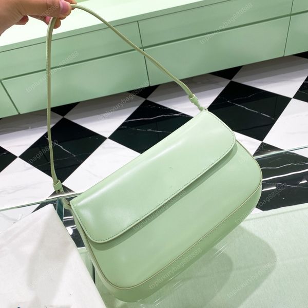 10a bolsa de sela de alta qualidade designer bolsa de ombro clássica bolsa de aba 23cm bolsa de couro de vaca bolsas de moda bolsas de luxo embalagem de caixa de presente saco branco verde menta