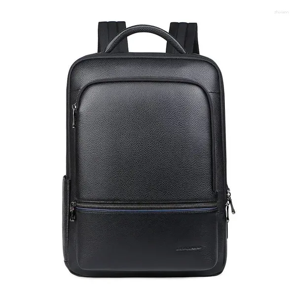 Рюкзак 2024, модные мужские рюкзаки из натуральной кожи, студенческие мальчики, 15,6-дюймовая сумка для ноутбука