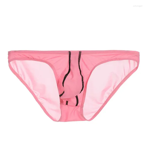 Cuecas 1 PC Calcinhas de Seda Gelo Calcinhas de Nylon Cuecas Cuecas U Bulge Homens Secos Rápidos Elásticos