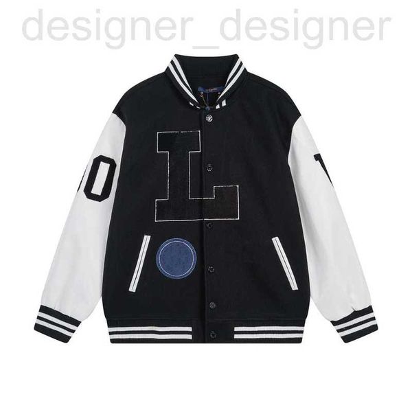 Herrenjacken Designerjacke Schweres Bastelhandtuch-Stickmuster Modetrend Herbst und Winter Patchwork-Leder-Baseballtrikot DUPX