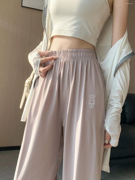 Damenhosen, vom Design inspirierte Leggings für Frühling und Herbst, elastisch, hoch tailliert, lässig, locker, gerades Bein, weit geschnitten