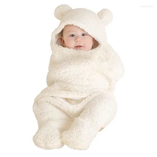 Battaniye 4 renk sevimli doğan bebek peluş uyku tulumu sonbahar kış sıcak bebek sargısı kundak battaniye