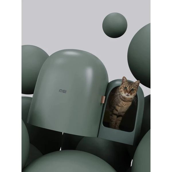 Caixa de areia para gatos MAX-elegante funcional para gatos internos-design moderno-grande espaço à prova de vazamentos e sem odor-inclui colher 240306