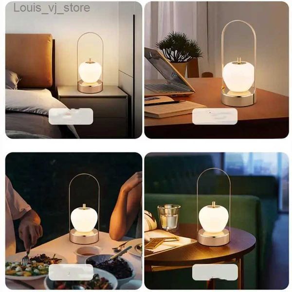 Lampade da tavolo Nuovo LED Ricaricabile Luce notturna Atmosfera Campeggio Esterna Impermeabile Luce di emergenza Camera da letto Lampada da tavolo portatile da comodino YQ240316