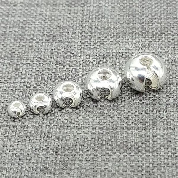 Gevşek değerli taşlar 20pcs 925 Sterling Gümüş Kıvrım Kapak Boncukları 2.5mm 3mm 4mm 5mm 6mm bilezik kolye için