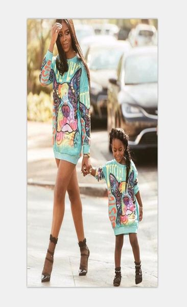 2021 Платье-свитер для мамы и дочки Одинаковые комплекты для всей семьи Одежда с героями мультфильмов «Мама и я» Семейная одежда с собакой B5093248874