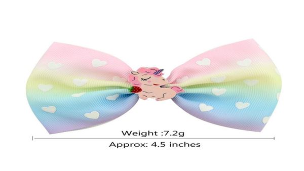 Fiocchi per capelli per ragazza in stile coreano Sirena in acrilico Cartone animato Unicorno Nastro stampato Arco colorato per bambini Accessori per bambini4050477