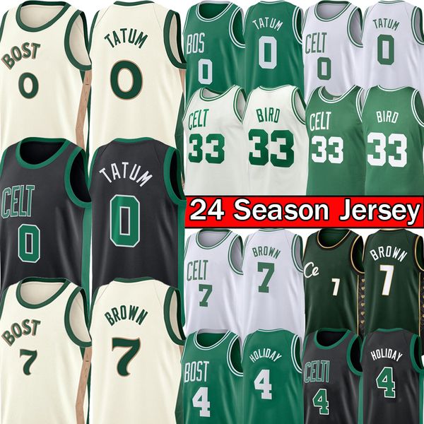 CELTICES JAYSON TATUM JAYLEN BASKBALL BASKEYY LARRY 33 BIRD BOSTONS JRUE Holiday City Retro 2023-24 MENS KIDS GIOVANE SHIRT GREEN S-XX