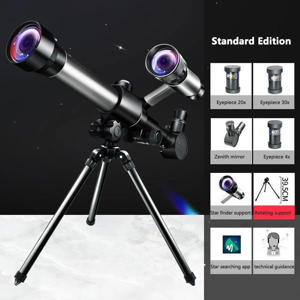 Conjunto de telescópio astronômico profissional HD para iniciantes ao ar livre, observação de estrelas monocular, suprimentos para experimentos científicos 240312