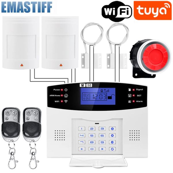 KITS TUTA Smart Home Wifi Alarmante Home GSM Wireless House Alarm per garage e allarme di sicurezza residenziale suonati Support Samrt Life