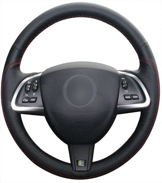 Capa de volante de carro em couro preto DIY para Jaguar XF S XF Sportbrake 14153106109