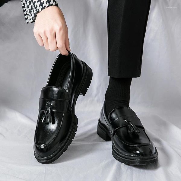 Классические туфли Мужские винтажные без шнуровки с кисточками разных цветов Умный повседневный стиль Для прогулок