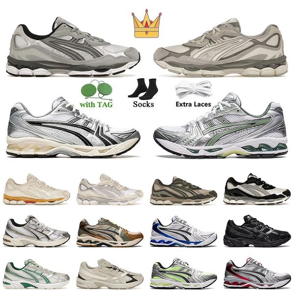 AAA+ Gel de qualidade Kayano 14 tênis de corrida de baixa tênis masculinos esportes brancos da meia -noite Clay Canyon Gel NYC Mulheres Gel 1130 Creme Black Metallic Sneakers Dhgates