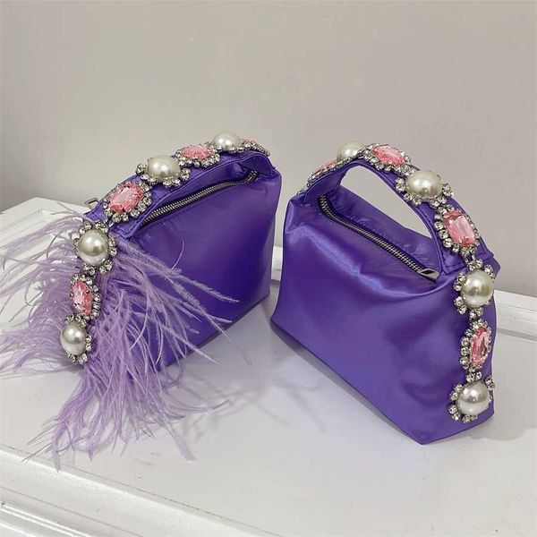 Umhängetaschen Designer-Handtaschen Tote Handtasche Diamant eingelegte Perle Lunchbox Sommertasche Abendessen Handtasche weiblich 240311