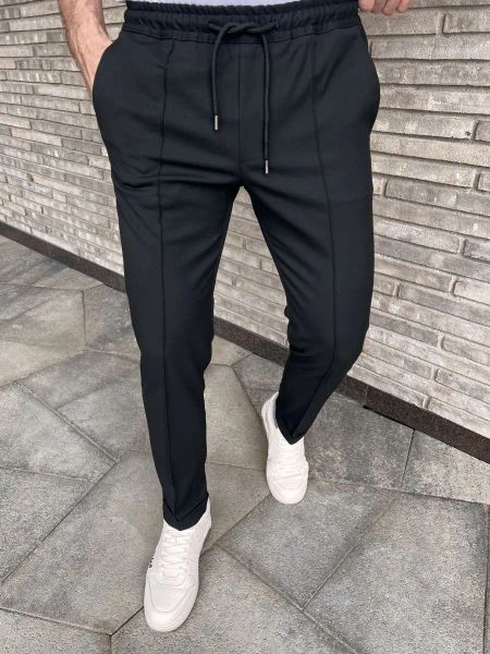 Pantaloni sportivi con coulisse da uomo Dettagli piega moda Street Style Elastico in vita Head Jogger Pantaloni casual quotidiani Leggeri