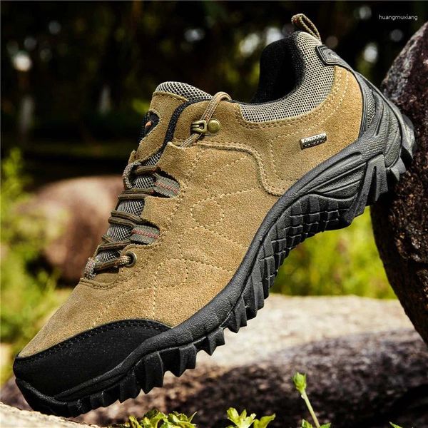 Scarpe da fitness Scarpe da trekking da uomo di marca da trekking in pelle di mucca Scarpe da ginnastica da uomo antiscivolo durevoli Arrampicata sportiva Caccia Taglia 46