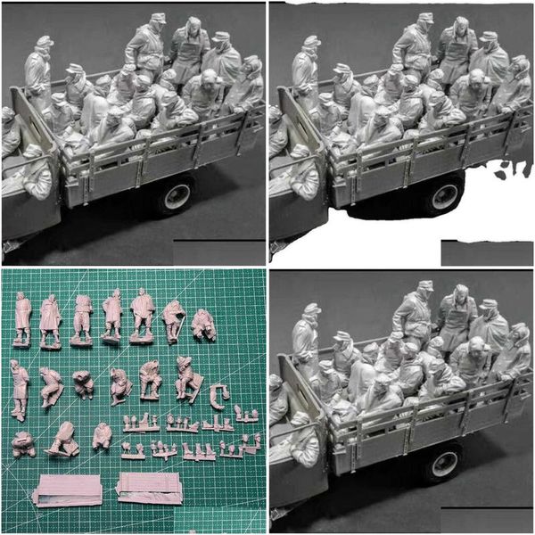 Blocchi 1/35 Figura in resina Modello Kit Collezione Giocattoli Soldati catturati 16 Figuren Fai da te Toysno Truckhkd230701 Consegna di goccia Dhycs