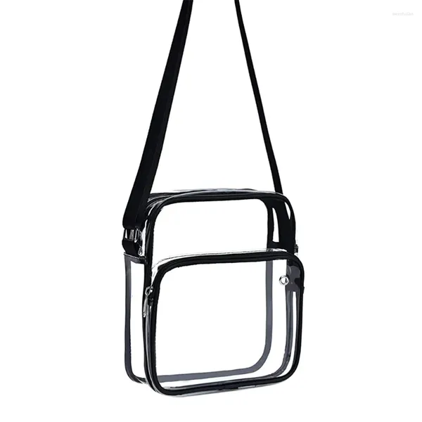 Çanta Hediye Fermuar Kapatma Clear Crossbody Kadın Erkekler Stadyum Onaylanabilir Ayarlanabilir Strap Su geçirmez Şeffaf PVC Messenger Çantası