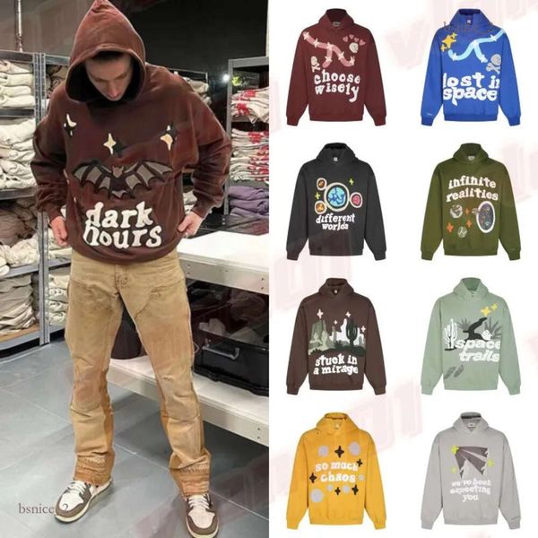 Planeta quebrado Hoodies Mens Designer Hoodies Hip Hop Hoodie Womens Espuma Carta Impressão Hoodie Casais Fleece Moletons Tamanho S-XL 282