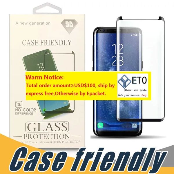 Custodia protettiva in vetro temperato per Samsung S9 S8 S10e S10 Plus Nota 10 9 8 S7 Edge con pacchetto LL