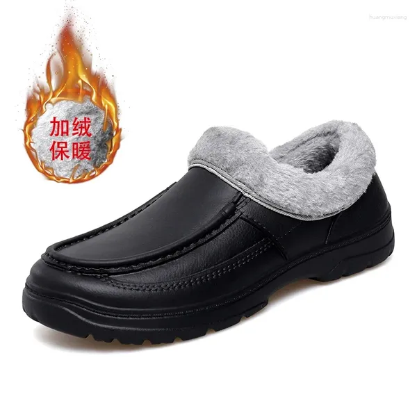 Pantofole Calore Invernale Scarpe Calde In Peluche Da Uomo Per La Casa All'aperto In Cotone Impermeabile Antiscivolo E Resistente All'olio