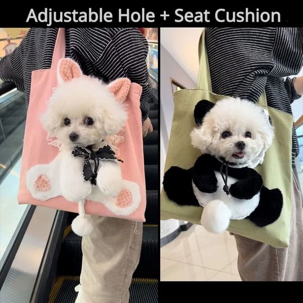 Pet Outdoor S для кошачьих собак Puppy Canvas Bag Симпатичный дизайн высококачественный щенок с подушкой сиденья в патчке для домашних животных 240401