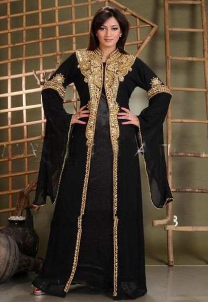 2020 lange arabische islamische Kleidung mit Kristallperlen für Damen, Abaya in Dubai, Abaya-Kaftan, muslimisch-arabische Abendkleider, Party, Abschlussball, Go4987825