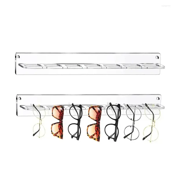 Sonnenbrillenrahmen, Acryl-Brillen-Display-Rack, moderne Wandmontage, transparente Brillenaufbewahrung, 7 Löcher, Ständer für Zuhause