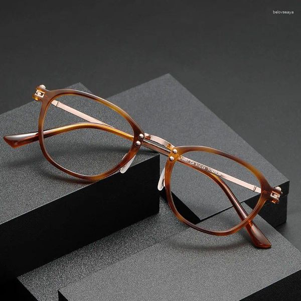 Sonnenbrillenrahmen Handgemachte Vintage Quadratische Brillengestelle Männer Retro Titan Acetat Optische Brillen Frauen Italienische Myopie