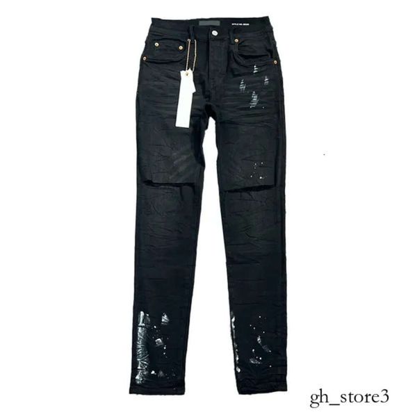 Ksubi Designer Jeans Herren Damen Hose Lila Ksubi Jeans High Street Lila Retro Farbfleck Slim Füße Mikroelastische Jeans Hip-Hop Reißverschluss Hippop Sticker Hose 338