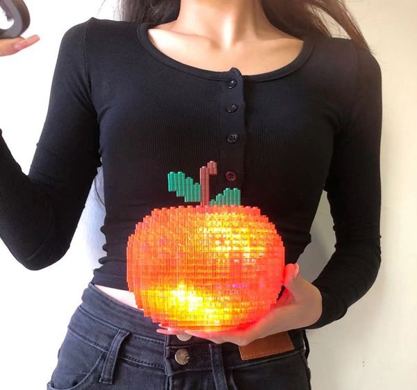 Mini corpo transversal laranja laranja geométrico jigsaw 7a brinquedo de brinquedo quebra