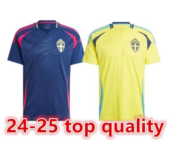 24 25 Squadra nazionale svedese IBRAHIMOVIC FORSBERG Maglie da calcio da uomo LARSSON EKDAL ISAK 2024 2025 Maglie da calcio per casa per adulti Manica corta8899