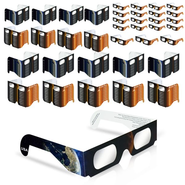 Sonnenbrille Solar Eclipse Glasses Appd 2024 – ISO 12312-2E Ce-zertifizierte sichere Sonnenbrille für direkte Sonneneinstrahlung 200 Tropfen Lieferung Mode A Otc2R