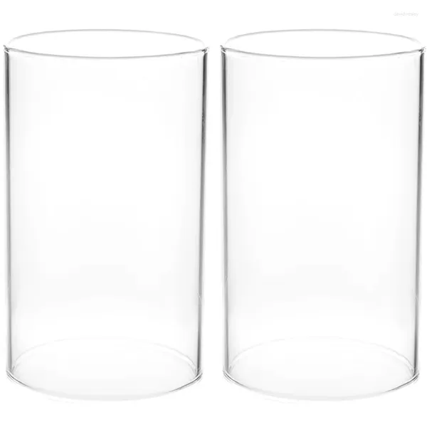 Candele da 2 pezzi Copertura trasparente Copertura trasparente Desktop manica Clear Open Endied Glass