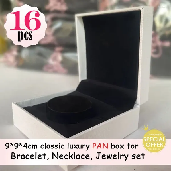 Sacchetti per gioielli Cuscino circolare in spugna 16 pezzi all'ingrosso PAN 9 4 cm Scatola per collana braccialetto per custodie per regali di compleanno di lusso più grandi