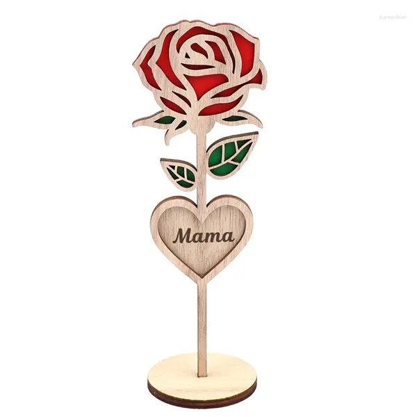 Dekorative Blumen Holz Mama Rose Mama Geschenke für Sie und Mutter Rosen 1 Stück Holz