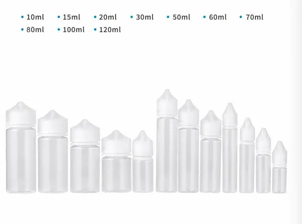 Toptan Goril Pet Şişeleri E-sıvı Şişeler Tek boynuzlu at 15ml Pet Malzemeleri Vaper puf çubuğu özelleştirilmiş renk, boyut tasarımları için çocuk geçirmez ve belirgin kanıt kapağı ile